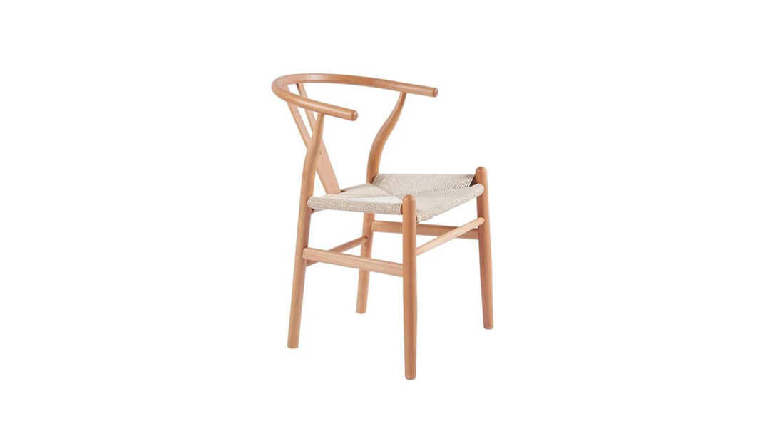 silla o sitial en madera natural e hilo de cuerda